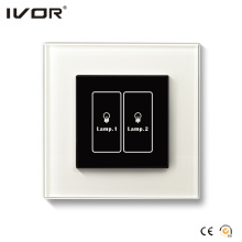 Quadro do esboço do vidro do painel de toque do interruptor da iluminação de 2 grupos (HR1000-GL-L2)
